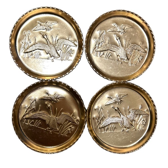Vintage copper Bird Metal Coaster set - Picture 2 of 3